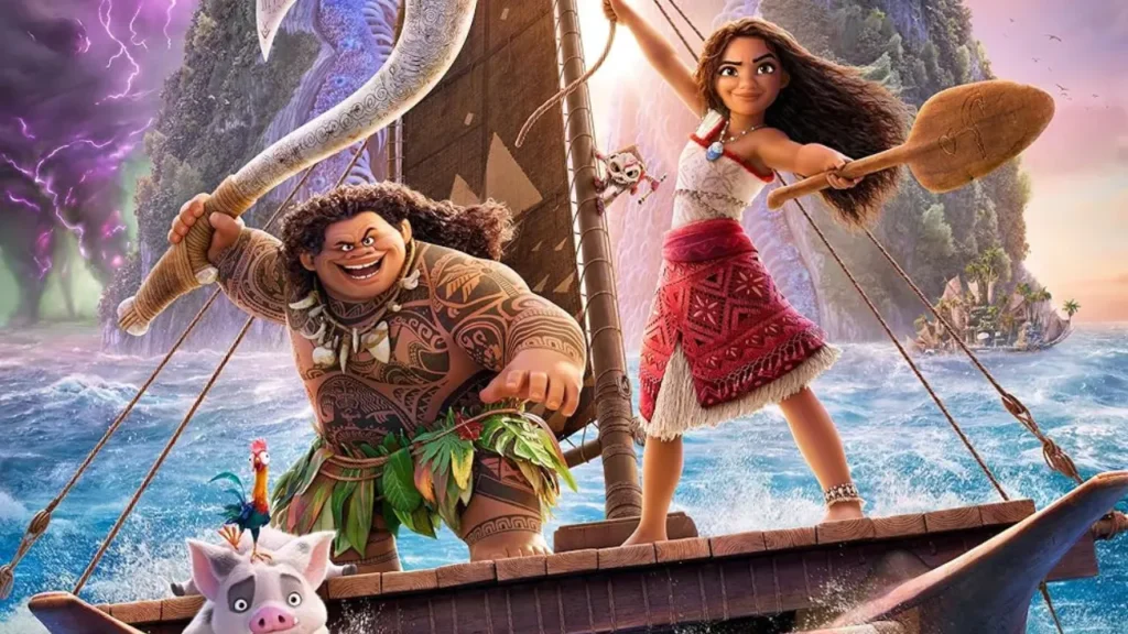 Moana and her father